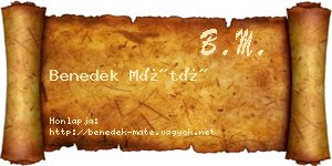 Benedek Máté névjegykártya