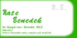 mate benedek business card